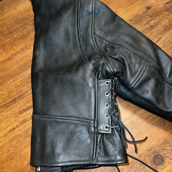 A-1 Genuine Leather Vintage Motorcycle Jacket with Patches - Picture 12 of 16